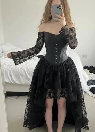 Robe corsetée noire style gothique victorien femme #152, marca: DarkElegance, estado: Muito bom, tamanho: M / 38 / 10, €85.46, €90.43 inclui Proteção do Comprador