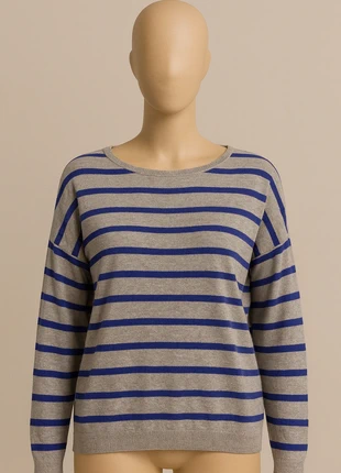 Pull - Bilook - rayé gris et bleu - taille 16 ans/176 cm - très bon état, brand: Bilook, condition: Very good, size: 16 years / 176 cm, €5.00, €5.95 includes Buyer Protection