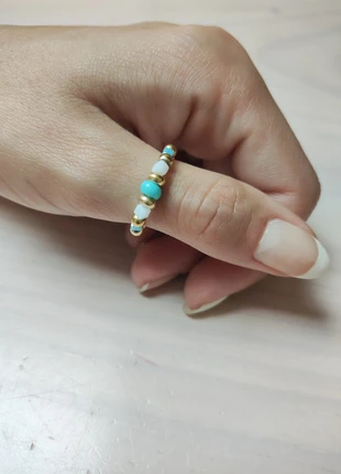 Bague minimaliste, bagues en perles, anneau, bague turquoise, marke: Fait Main, zustand: Neu, größe: Größenverstellbar, 5,00 €, 5,95 € inklusive Vinted-Käuferschutz