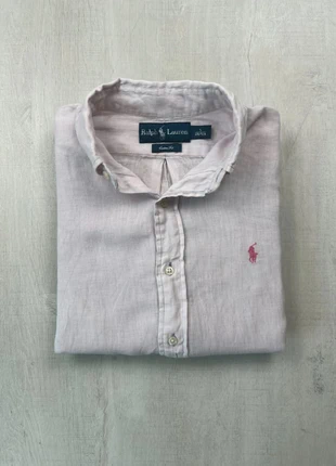 Chemise Ralph Lauren rose clair Custom Fit S homme 100% lin vintage, marque: Ralph Lauren, état: Très bon état, taille: S, 52,00 €, 55,30 € Protection acheteurs (Pro) incluse