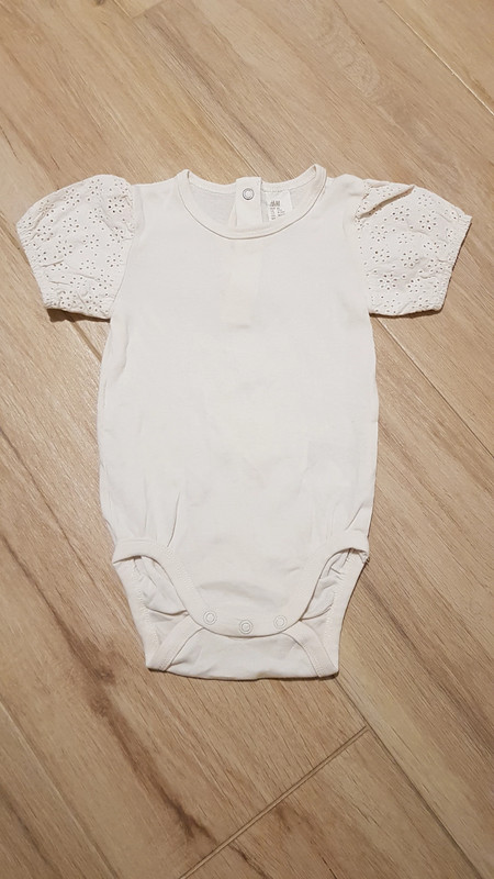 Body krótki rekaw koronka H&M 80/86cm 9-12mc 1