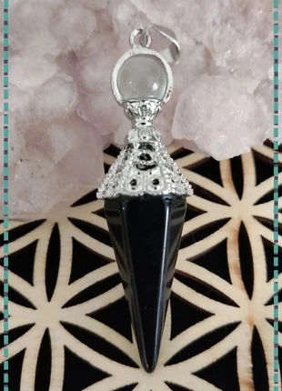 Super idée cadeau 🎁 pendentif pendule en onyx, marque: Pierre, état: Neuf avec étiquette, 7,00 €, 8,05 € Protection acheteurs incluse