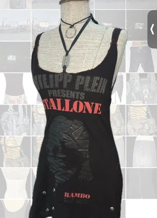 DIY reworked patch handmade mini dress Philipp plein, merk: Philipp Plein, staat: Heel goed, maat: S / 36 / 8, € 45,00, € 47,95 inclusief Kopersbescherming
