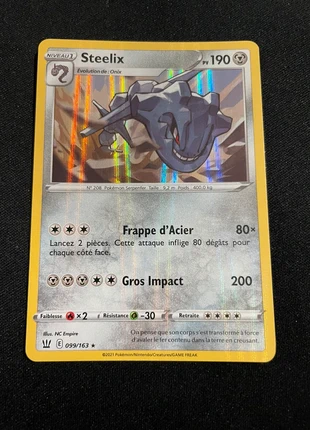 Carte Pokémon Steelix Holo 099/163 EB05 Styles de Combat FR Neuf, marke: Pokémon, zustand: Neu, 1,00 €, 1,75 € beinhaltet Vinted-Käuferschutz Pro