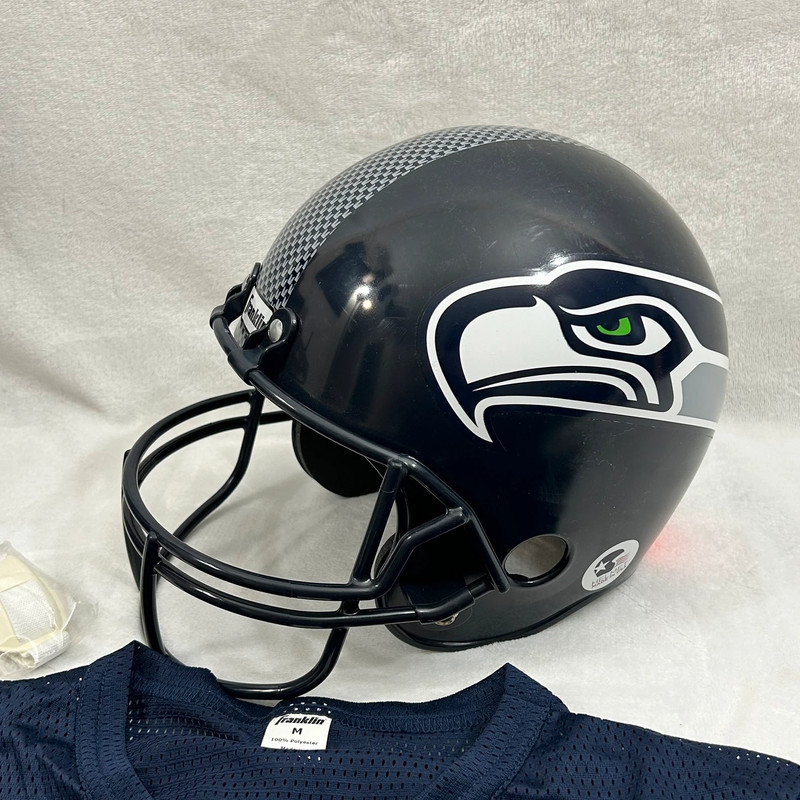 Seattle Seahawks NFL Football Franklin Helmet & Jersey Costume Set Youth Boys M 4