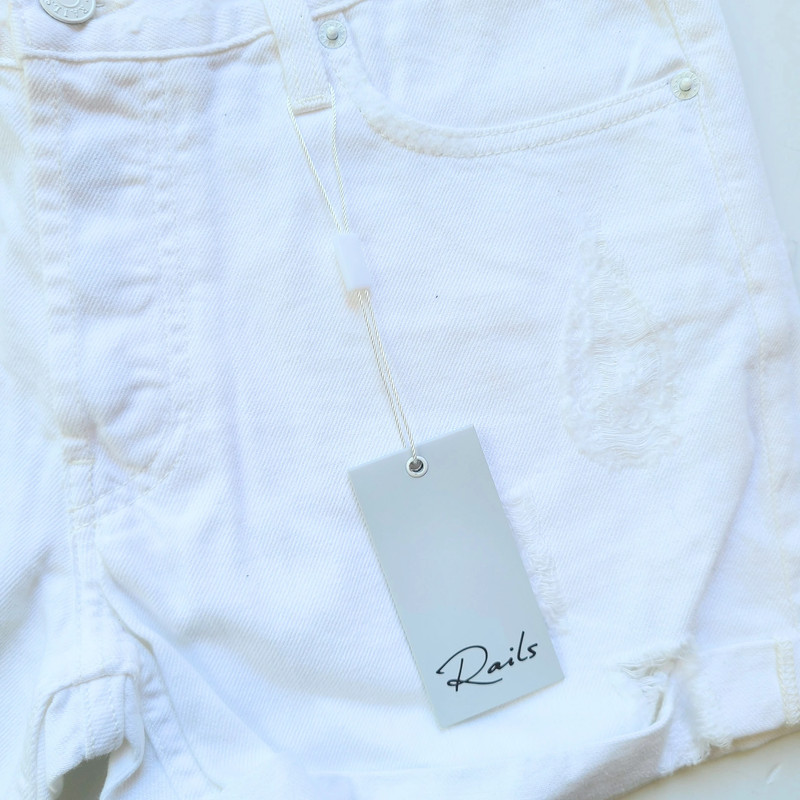 Rails Logan White Distressed Denim Jean Shorts Size 27 - New With Tags 4