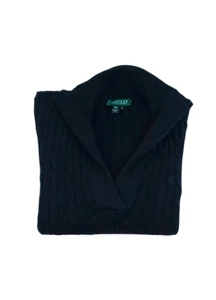 Pull Lauren Ralph Lauren torsadé col châle en maille noir logo ton sur ton femme - Taille XL, marque: Lauren Ralph Lauren, état: Très bon état, taille: XL / 42 / 14, 17,00 €, 18,55 € Protection acheteurs (Pro) incluse