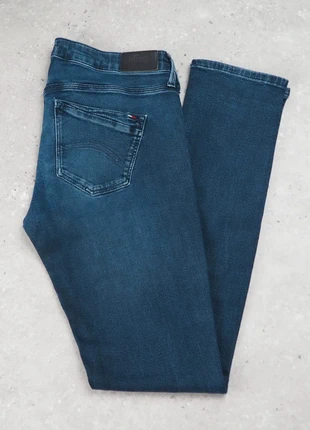Jeans femme Tommy Hilfiger Naomi mid rise slim bleu foncé logo brodé - Taille 31x32, merk: Tommy Hilfiger, staat: Heel goed, maat: L / 40 / 12, € 20,00, € 21,70 inclusief Kopersbescherming Pro