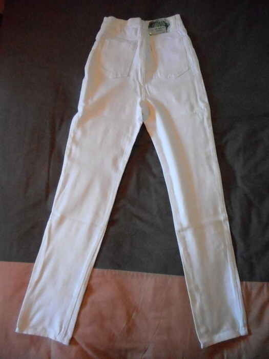 Slim blanc taille haute Cottonade - T.36/38 - TBE 4