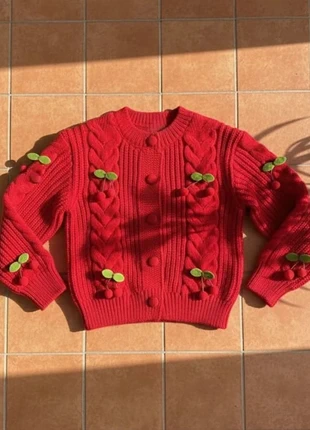 Cardigan rouge cerises – taille M – look cute cosy hiver, brand: Soléa, condition: Very good, size: M / 38 / 10, €42.99, €45.84 includes Buyer Protection Pro