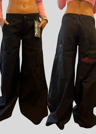 Pantalon Cargo Femme Noir Y2K Oversize – Style Streetwear Vintage 2000s, marca: JNCO, estado: Novo com etiquetas, tamanho: S / 36 / 8, €49.99, €53.19 inclui Proteção do Comprador