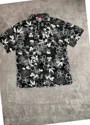 Chemise hawaïenne Vintage été manche courte motif fleur - noir blanc - M homme, marque: Vintage Dressing, état: Bon état, taille: M, 10,00 €, 11,20 € Protection acheteurs incluse