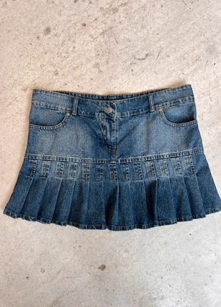 y2k denim skirt faltenrock minirock low waist, marque: y2k, état: Très bon état, taille: L / 40 / 12, 19,00 €, 20,65 € Protection acheteurs incluse