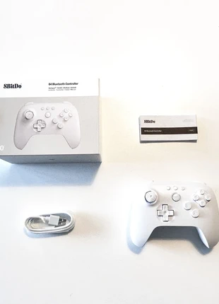 Manette 8Bitdo N64 bluetooth controller blanche (Analogue 3D, Switch, Windows), marca: 8BitDo, estado: Novo sem etiquetas, €35.00, €37.45 inclui Proteção do Comprador