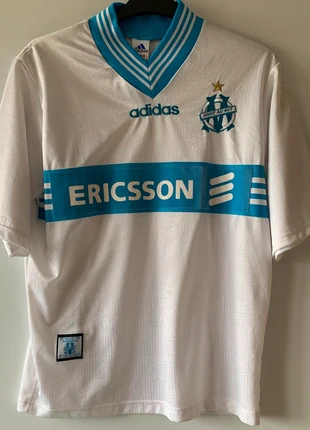 Maillot Olympique de Marseille home 1997/98, marke: adidas, zustand: Sehr gut, größe: S, 135,00 €, 142,45 € beinhaltet Vinted-Käuferschutz Pro