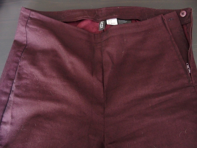 H&M Divided - Pantalon jean skinny bordeaux fermeture sur le côté 2