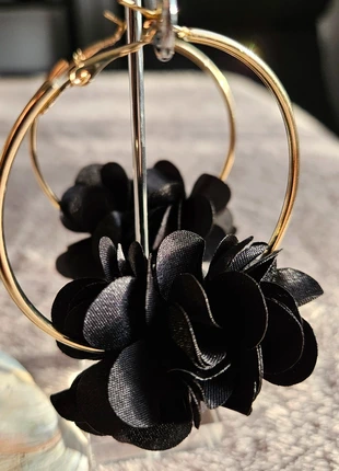 Boucles d’oreilles fleur 3D dorées & noire, marca: Créajolie, estado: Nuevo sin etiquetas, 8,00 €, 9,10 € Protección al comprador incluida