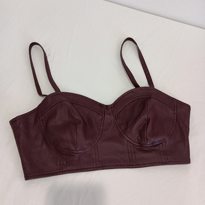 Future Collective Reese Blutstein Faux Leather Bustier Top 4