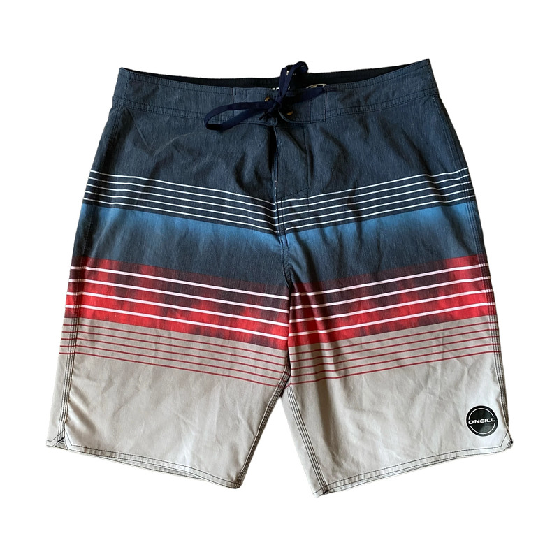 O'Neill men's 33 board shorts multicolored front tie back pocket beach summer 1