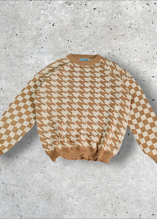 Pull Funky Knit Pattern Sweater Vintage 90's Beige Coupe Boxy - Taille M Homme -1776, marque: Vintage Dressing, état: Très bon état, taille: M, 24,90 €, 26,85 € Protection acheteurs incluse