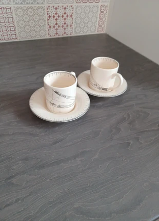 Two espresso cups and saucers, brand: Big Tomato Company, condition: Very good, £6.50, £7.53 includes Buyer Protection