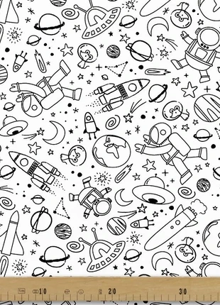 Tissu à colorier garçon cosmonautes 50x75 cm, marque: Domotex, état: Neuf avec étiquette, 3,50 €, 4,38 € Protection acheteurs (Pro) incluse