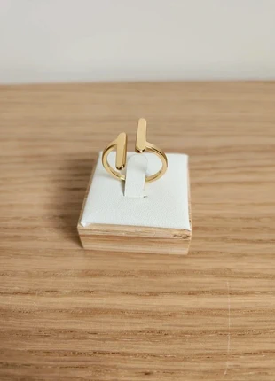 Bague dorée acier inoxydable ajustable 2 barrettes, merk: Le Marché, staat: Nieuw zonder prijskaartje, maat: Aanpasbaar, € 6,00, € 7,00 inclusief Kopersbescherming Pro