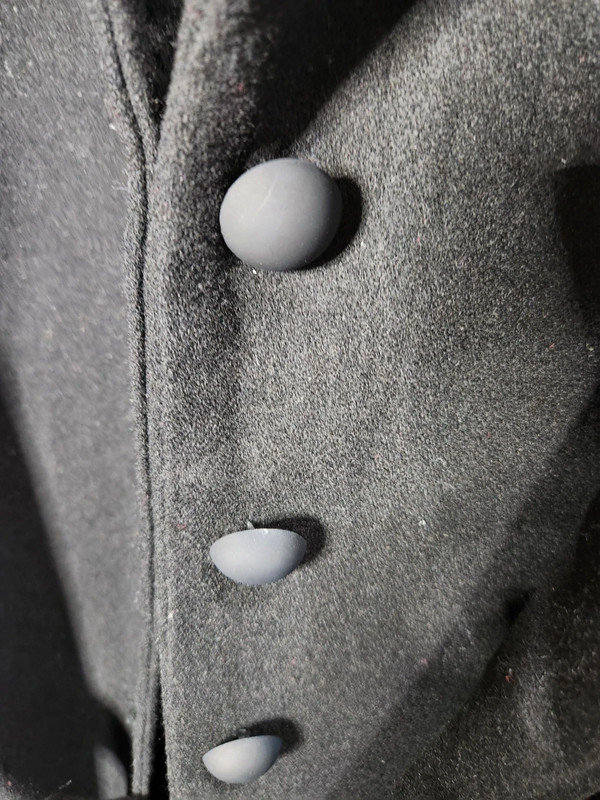 Elegant Heavy Double Collar Black Trench Coat, Size M 2