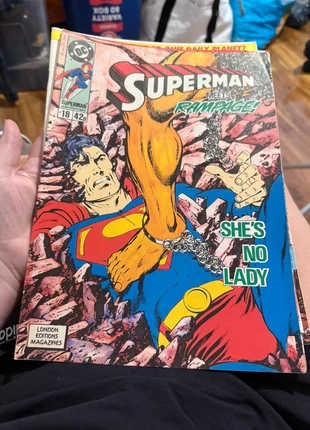 superman comic issue 18 meets rampage vintage dc london editions 90s she’s no lady, condition: Very good, £4.95, £5.65 includes Buyer Protection
