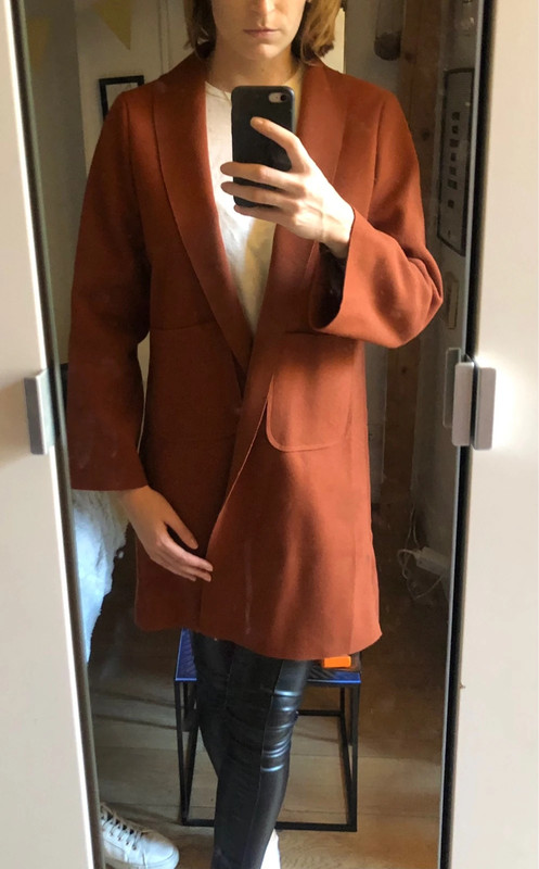manteau couleur rouille femme