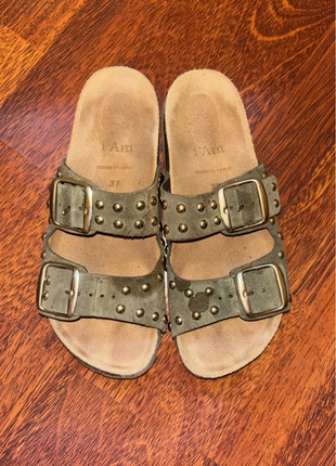 🟢 Mules kaki femme – Taille 37 – détails métalliques, marke: I am, zustand: Gut, größe: 37, 5,00 €, 5,95 € inklusive Vinted-Käuferschutz