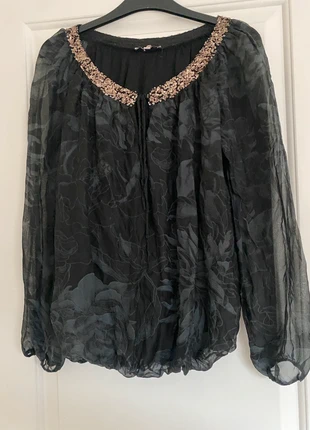 Rosemarine made in Italy women’s black blouse size M silk blend, brand: Rosemarine, condition: Very good, size: M / UK 12-14, £6.50, £7.53 includes Buyer Protection
