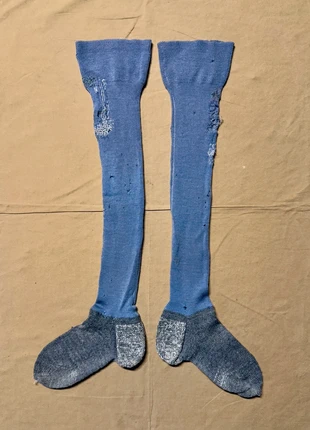 Chaussettes longues rapiécées anciennes, marque: Rare, état: Bon état, taille: M | 43–46, 60,00 €, 63,70 € Protection acheteurs incluse