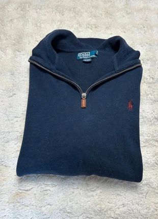 Pull sweat half 1/4 zip Ralph Lauren couleur bleu marine logo rouge taille XL en bon état, brand: Ralph Lauren, condition: Good, size: XL, €30.00, €32.20 includes Buyer Protection