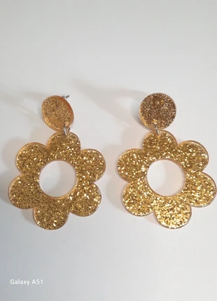 Boucles d'oreilles fleurs dorée pailletées, marke: Hangar Vintage, zustand: Sehr gut, 15,00 €, 16,45 € beinhaltet Vinted-Käuferschutz Pro