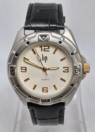 Montre vintage lip Mécanisme à quartz Argenté Bracelet cuir, merk: LIP, staat: Heel goed, maat: 30–38 mm, € 30,00, € 32,20 inclusief Kopersbescherming Pro