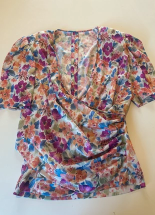 Top con spalline floreale a maniche corte vintage anni 80, marque: Vintage, état: Très bon état, taille: M / 38 / 10, 12,00 €, 13,30 € Protection acheteurs incluse