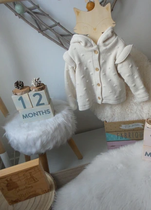 Jolie manteau veste polaire a capuche chaud blanc ecru creme C&A bébé fille 9 mois 12 mois 80cm, marca: C&A, estado: Muito bom, tamanho: 12-18 meses / 80 cm, €5.00, €5.95 inclui Proteção do Comprador Pro