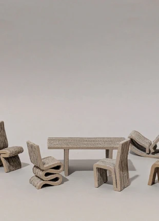 Mobilier miniature en carton - Frank Gehry - Collection, marque: Frank Gehry, état: Bon état, taille: Taille unique, 29,00 €, 31,15 € Protection acheteurs incluse