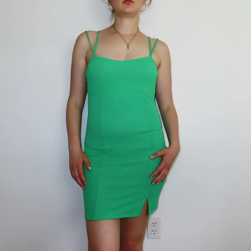 H&M Green Mini Dress 1