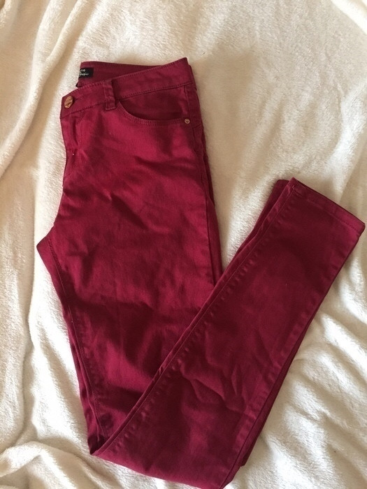 Pantalon slim rouge foncé cache-cache 1