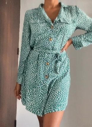 Robe chemise - vert - poids/taches blanches - leopard - Taille S, brand: Grace, condizioni: Ottime, taglia: S / IT 40 / EU 36, €10.00, €11.20 include la Protezione acquisti