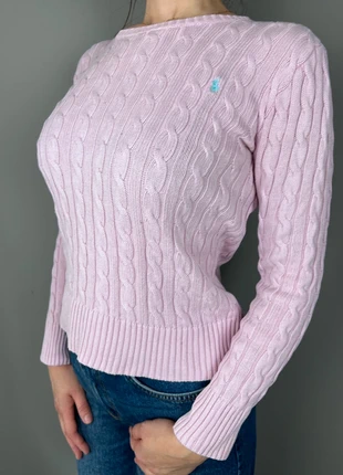 pull Polo Ralph Lauren torsadé rose pastel logo brodé - taille XS femme - coton TRL 28, marque: Ralph Lauren, état: Très bon état, taille: XS / 34 / 6, 50,00 €, 53,20 € Protection acheteurs (Pro) incluse