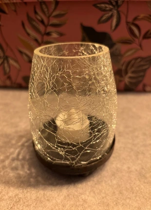Waxinelichthouder met Craquele glas, merk: onbekend, staat: Heel goed, € 5,00, € 5,95 inclusief Kopersbescherming