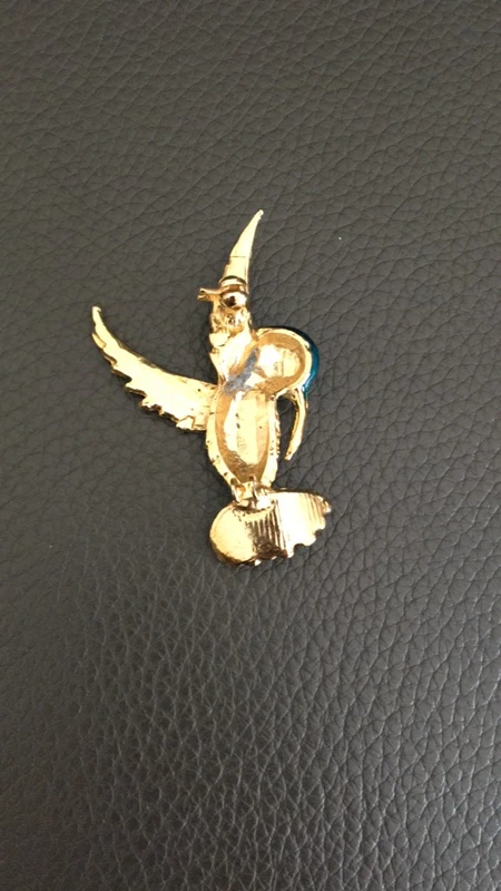 Broche colibri or et vert - photo numéro 3