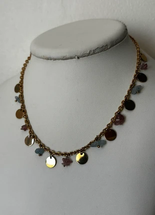 Collier en pierre naturelle d’Agate Bleue et Quartz Rose, marke: Bohm, zustand: Neu, 29,00 €, 31,15 € beinhaltet Vinted-Käuferschutz Pro