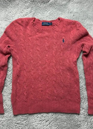 Pull ras de cou en laine torsadée Ralph Lauren rose avec logo brodé taille S, marque: Ralph Lauren, état: Très bon état, taille: S / 36 / 8, 24,00 €, 25,90 € Protection acheteurs (Pro) incluse