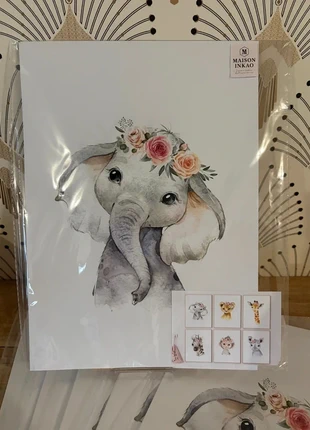 Affiches “Petits animaux à fleurs” pour chambre enfant, marke: Maison INKAO, zustand: Neu, 4,00 €, 4,90 € inklusive Vinted-Käuferschutz
