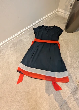 Apricot Navy & Red Contrast Belted Dress UK 10 – Classic Festive Style, brand: Apricot, condition: Good, size: S / UK 8-10, £1.50, £2.28 includes Buyer Protection