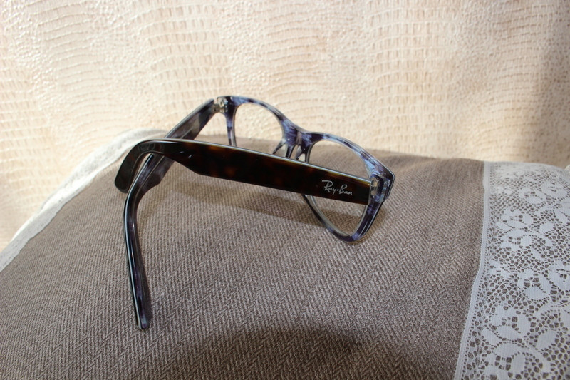 Monture de lunette originale RayBan Wayfarer marron et intérieur bleu 5